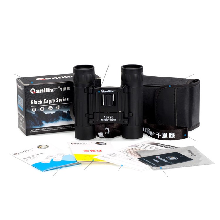 QANLIIY 16X25 Portable Binoculars Telescope BAK-4 Prism Spotting Scope-12