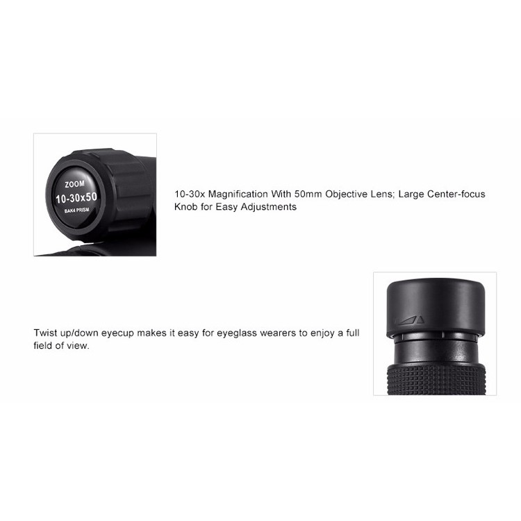 EYESKEY High-power 10-30x50 Zoom Monocular with a Magnification Range of 10x to 30x Power (EK8573)-3