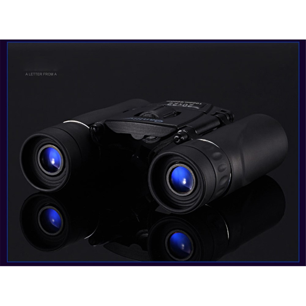 QANLIIY 20X22 Mini HD Binoculars Portable BAK-4 Prism Telescope Spotting Scope - Black