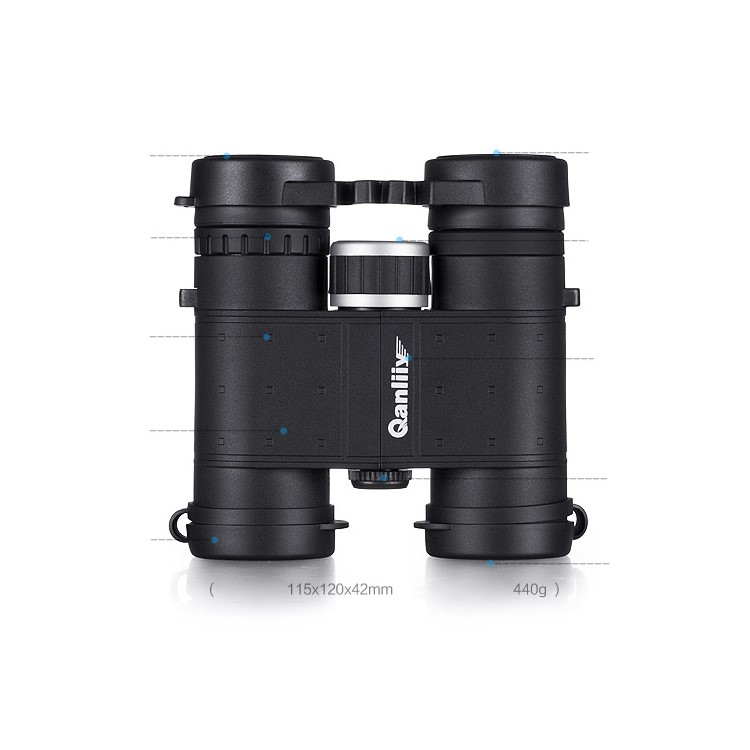 QANLIIY C1-8X32 HD Binoculars Pocket Wide-angle Binocular Telescope Spotting Scope with BAK-4 Prism - Black-3