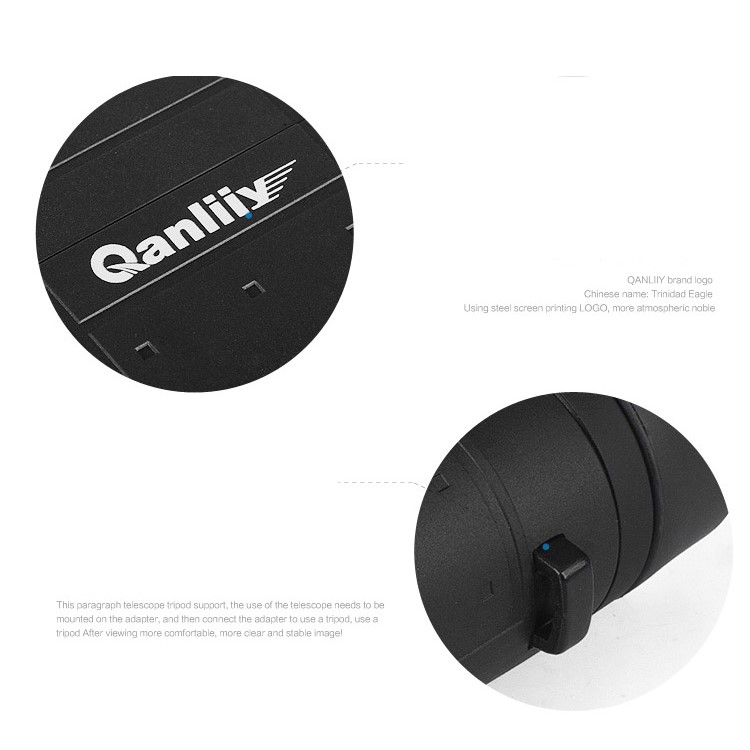 QANLIIY C1-8X32 HD Binoculars Pocket Wide-angle Binocular Telescope Spotting Scope with BAK-4 Prism - Black-5