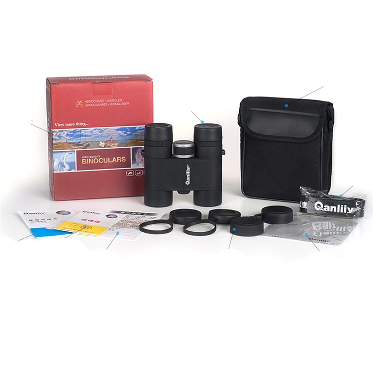 QANLIIY C1-8X32 HD Binoculars Pocket Wide-angle Binocular Telescope Spotting Scope with BAK-4 Prism - Black-9