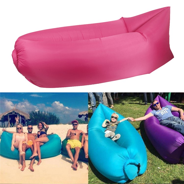 Purchased Inflatable Air Bag Sofa Couch For Beach Camping Rest Rose