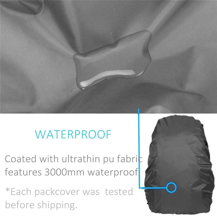 Ultra Light 210D Nylon Outdoor Backpack Waterproof Cover - Black / Size: L (for 45-60L Backpack)-2