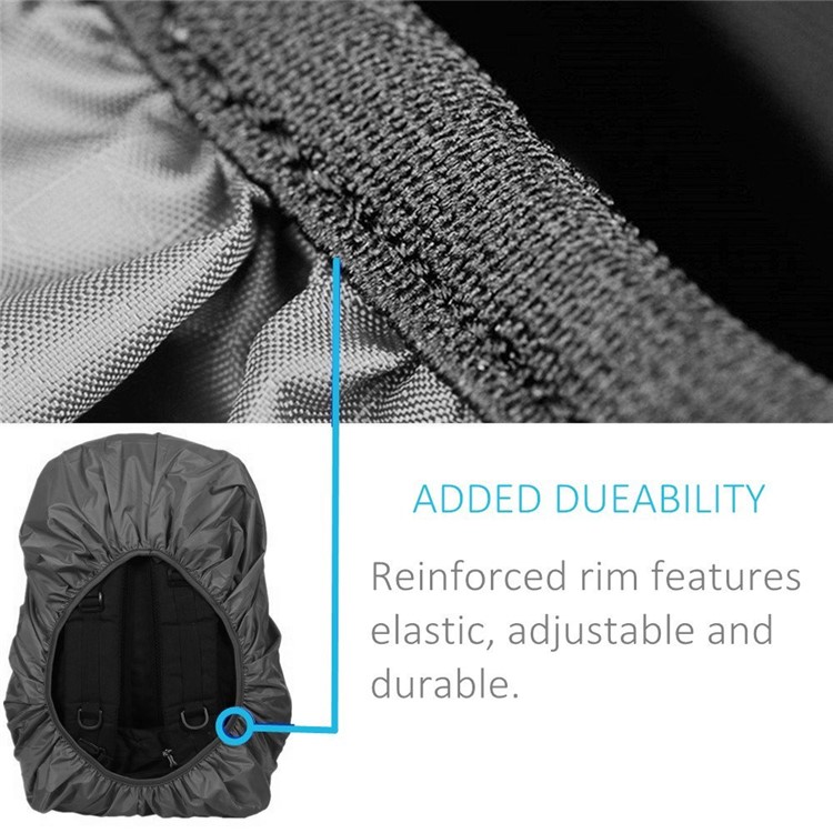 Ultra Light 210D Nylon Outdoor Backpack Waterproof Cover - Black / Size: L (for 45-60L Backpack)-4