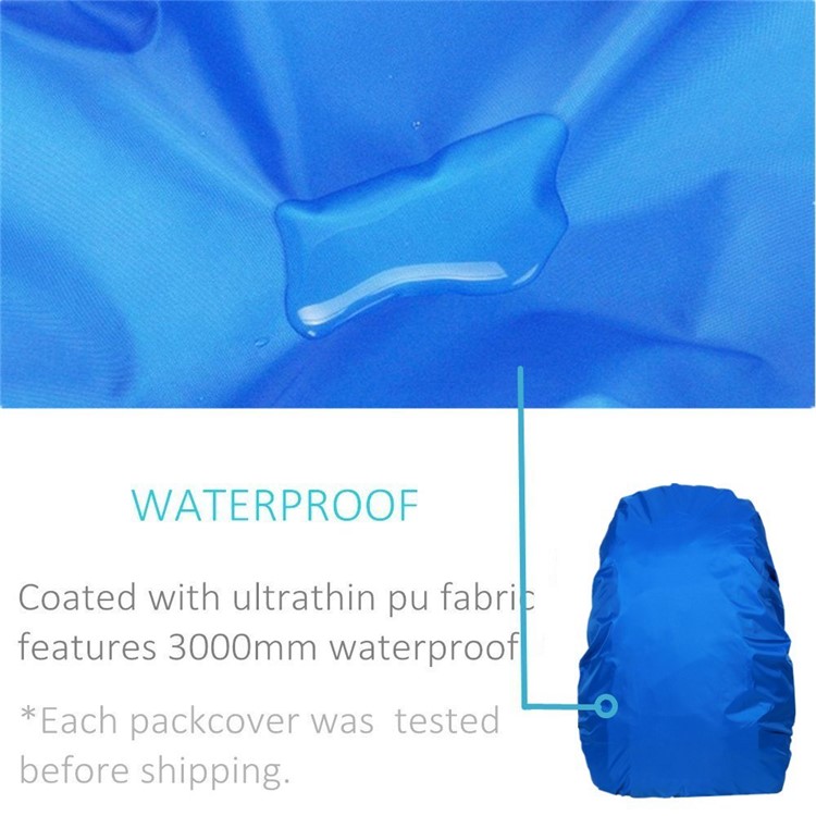 Lightweight 210D Nylon Rain Bag Cover Outdoor Backpack Waterproof Cover - Blue / Size: XL (for 65-70L Backpack)-2