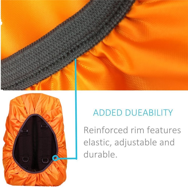 210D Nylon Waterproof Outdoor Backpack Rain Cover - Orange / Size: S (for 15-35L Backpack)-3