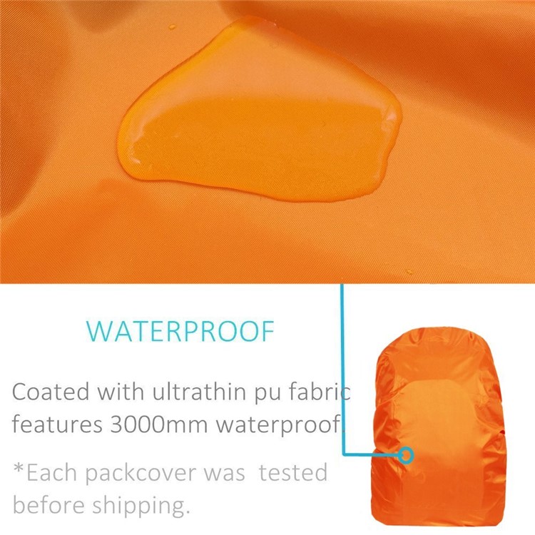210D Nylon Waterproof Outdoor Backpack Rain Cover - Orange / Size: S (for 15-35L Backpack)-5