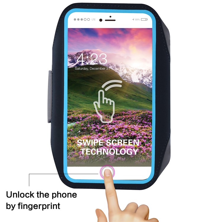 BDD-061Z Fingerprint to Unlock Ultra-thin Sports Armband Case for iPhone 8/7 6s 6 4.7 inch - Black-3