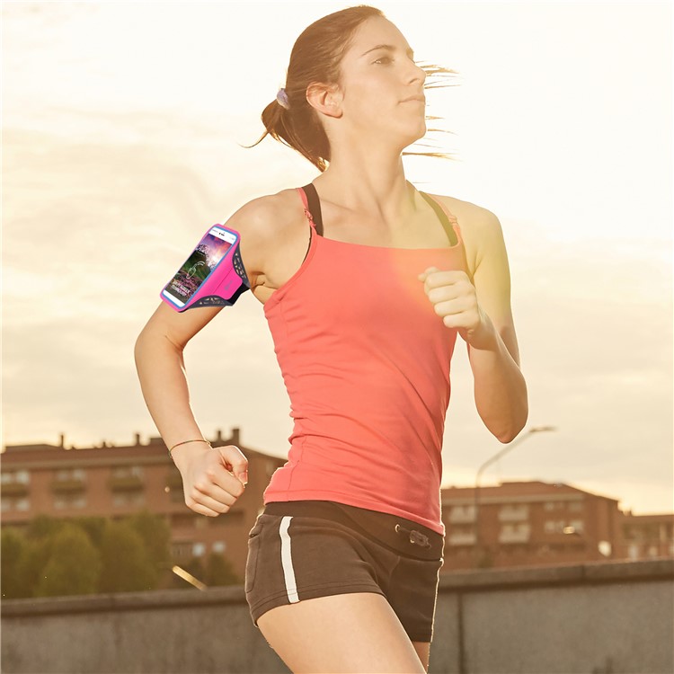 BDD-061Z Fingerprint to Unlock Sports Armband Case Pouch for iPhone 8/7 6s 6 4.7 inch - Rose-7