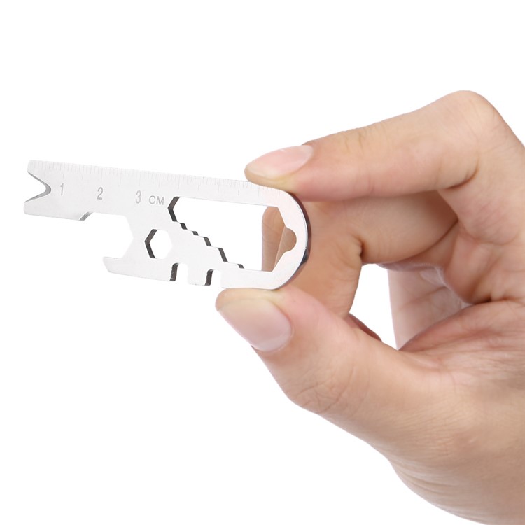 Stainless Steel Pocket Card Style Multifunctional EDC Tool Crowbar Wrench Bottle Opener Screwdriver-4