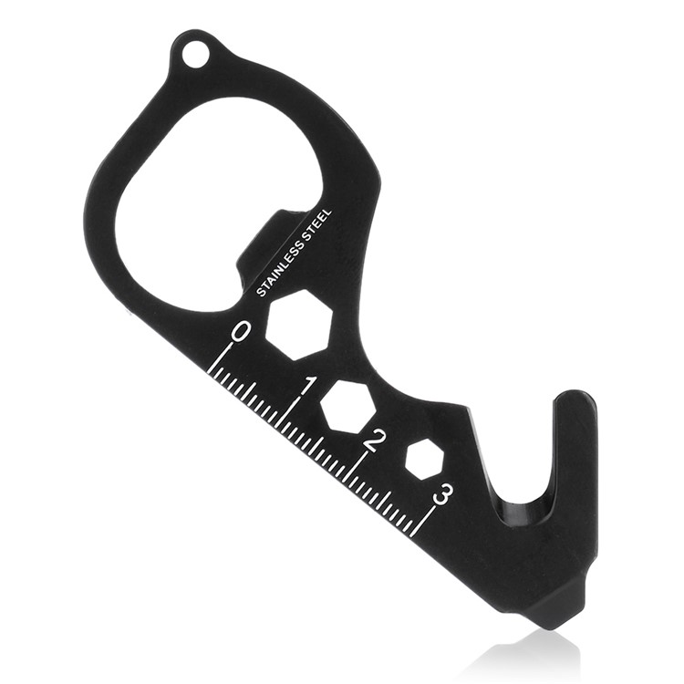 Portable Card Style Stainless Steel Multi-functional Outdoor EDC Tool - Black-1