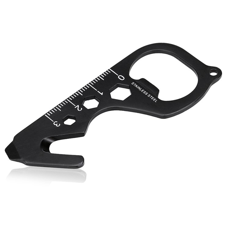 Portable Card Style Stainless Steel Multi-functional Outdoor EDC Tool - Black-2