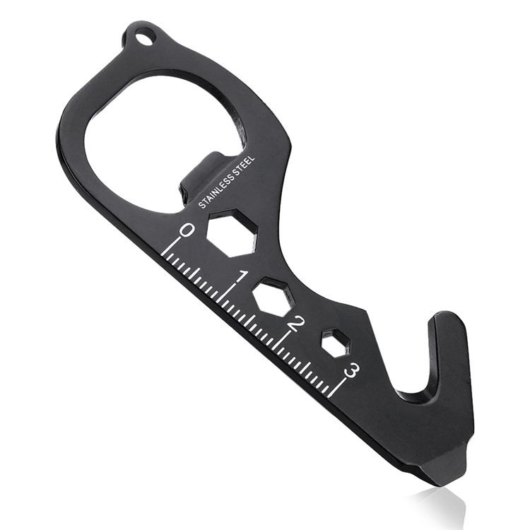Portable Card Style Stainless Steel Multi-functional Outdoor EDC Tool - Black-4