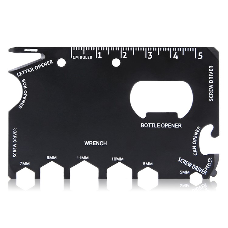2Pcs Card Type Stainless Steel Multifunctional EDC Tool Hex Wrench / Ruler / Bottle Opener-2