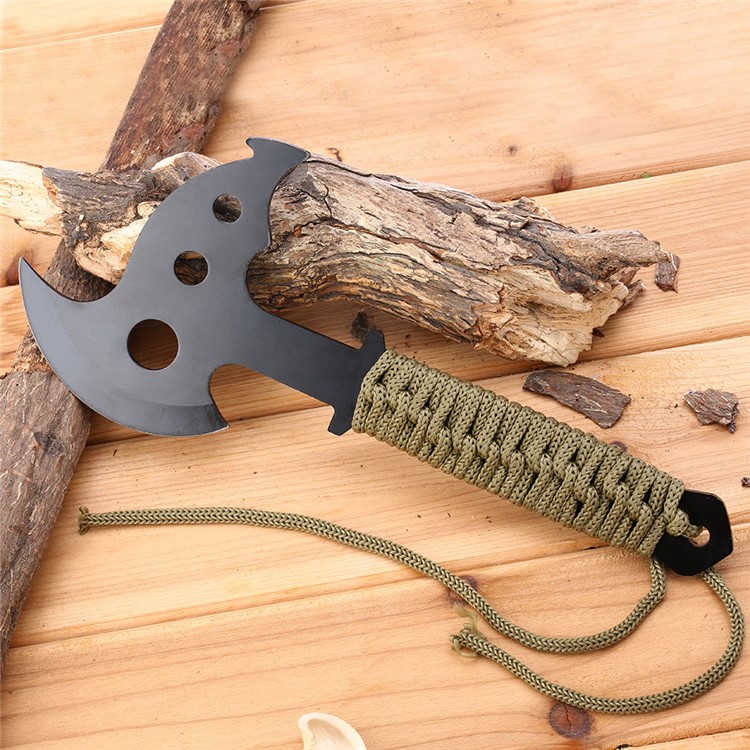 Portable Outdoor Camping Stainless Steel Axe with Paracord / Sheath-6