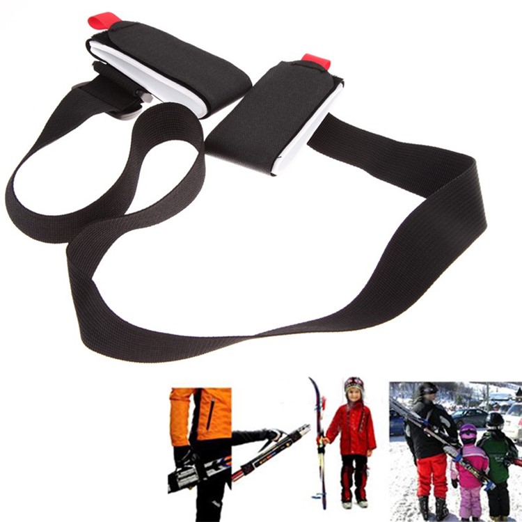 3 Pcs Adjustable Ski Straps Shoulder Carrier Double Board Handle Binding Belt Lash-1