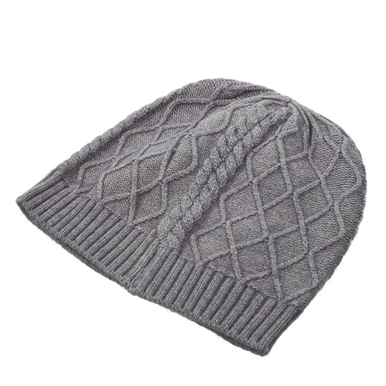 Trendy Twill Grain Unisex Outdoors Warm Knitted Earflap Hat for Autumn Winter Use - Grey-6