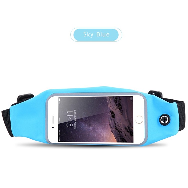

Waterproof Mobile Phone Case with Flexible Belt and Quick View Screen for iPhone Huawei Samsung Etc - Baby Blue