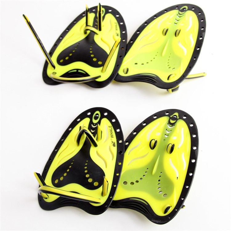 2Pcs WHALE TP-200 Swimming Hand Paddles Webbed Gloves Water Pull Palm - For Child / Yellow-11