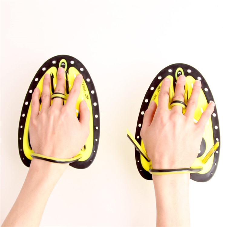 2Pcs WHALE TP-200 Swimming Hand Paddles Webbed Gloves Water Pull Palm - For Child / Yellow-4