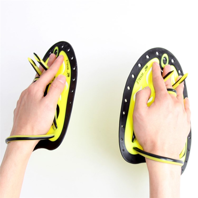 2Pcs WHALE TP-200 Swimming Hand Paddles Webbed Gloves Water Pull Palm - For Child / Yellow-5