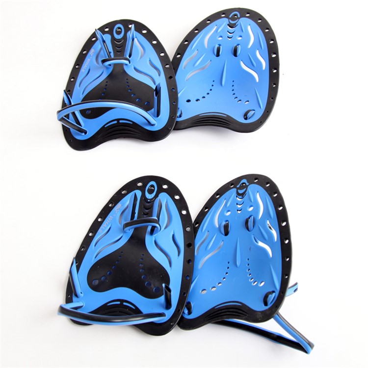 2Pcs WHALE TP-200 Swimming Hand Paddles Webbed Fins Gloves Pull Palm - For Adults / Blue-2