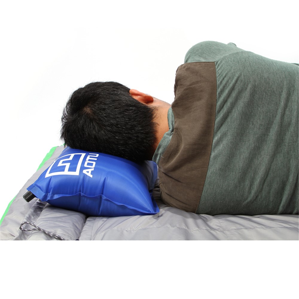 AOTU AT6222 Travel Pillow Inflatable Air Bed Cushion for Camping Hiking - Blue-4