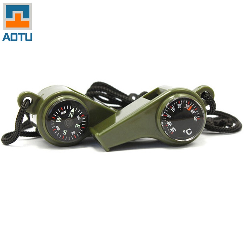 AOTU AT7596 3-in-1 Multipurpose Survival Whistle with Compass and Thermometer-1