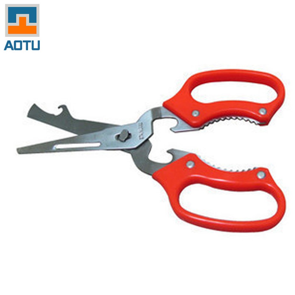 AOTU AT6339 Multi-function Kitchen Scissors Nut Cracker Bottle Opener-1