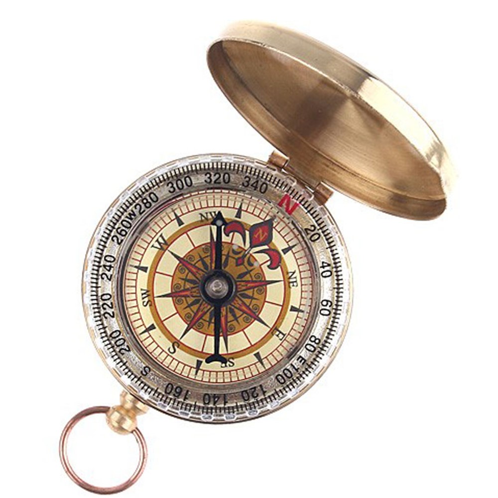 AOTU AT7597 Classic Pocket Watch Style Bronzing Antique Camping Compass-2