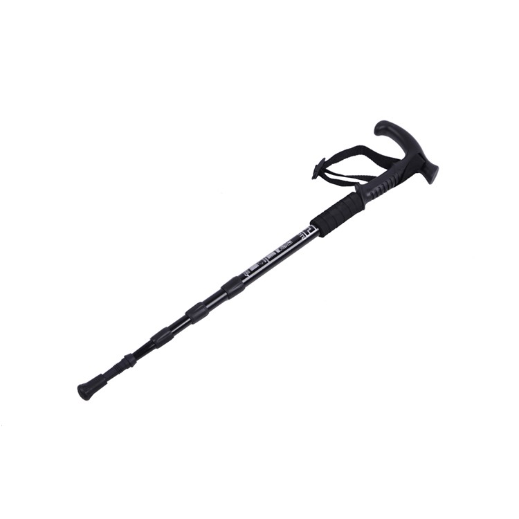 AOTU AT7555 T Shaped Handle 4 Sections Adjustable Stick Trekking Pole - Black-1