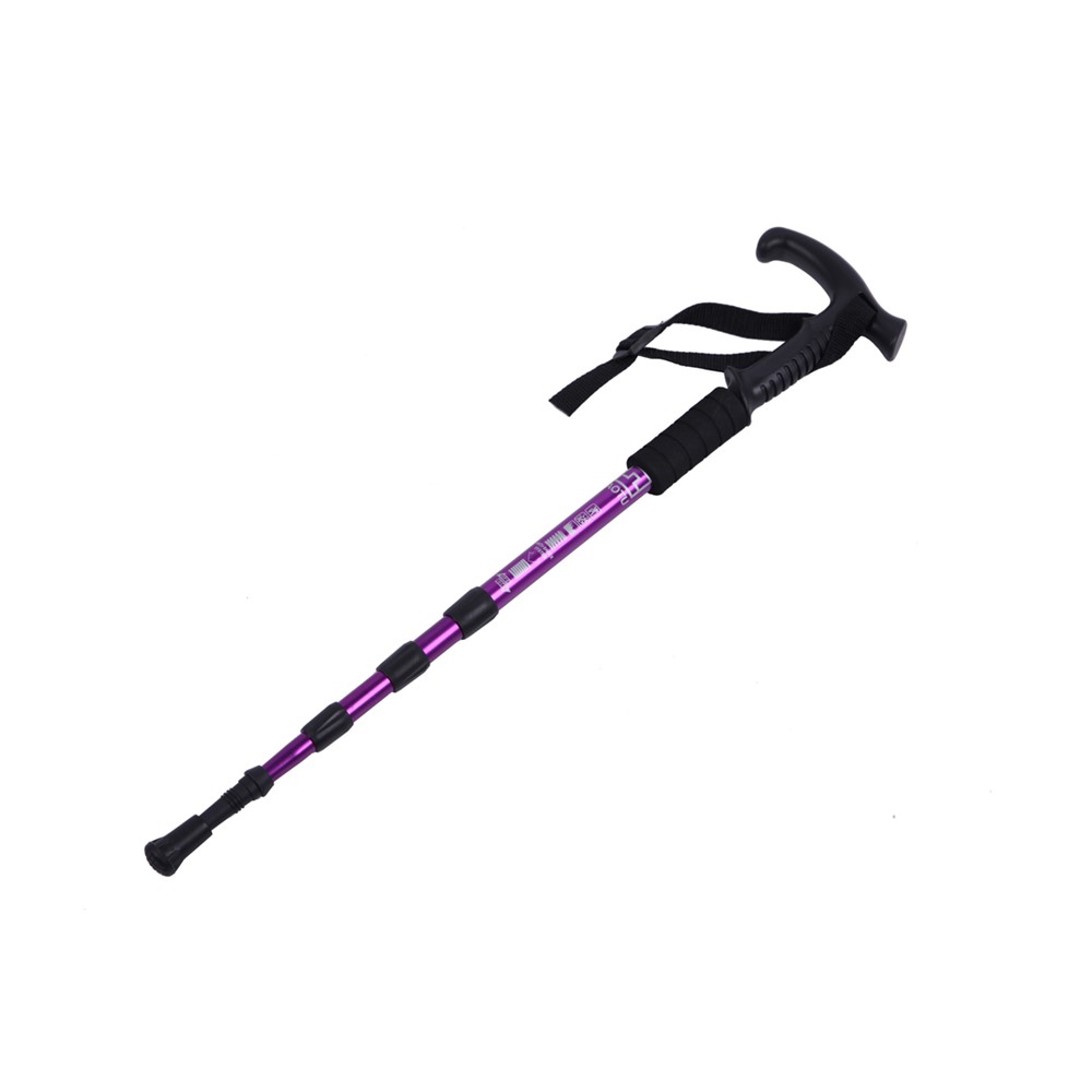 AOTU AT7555 Trekking Pole Adjustable Retractable Anti-Shock Durable Aluminum Alloy Hiking Stick - Purple-1