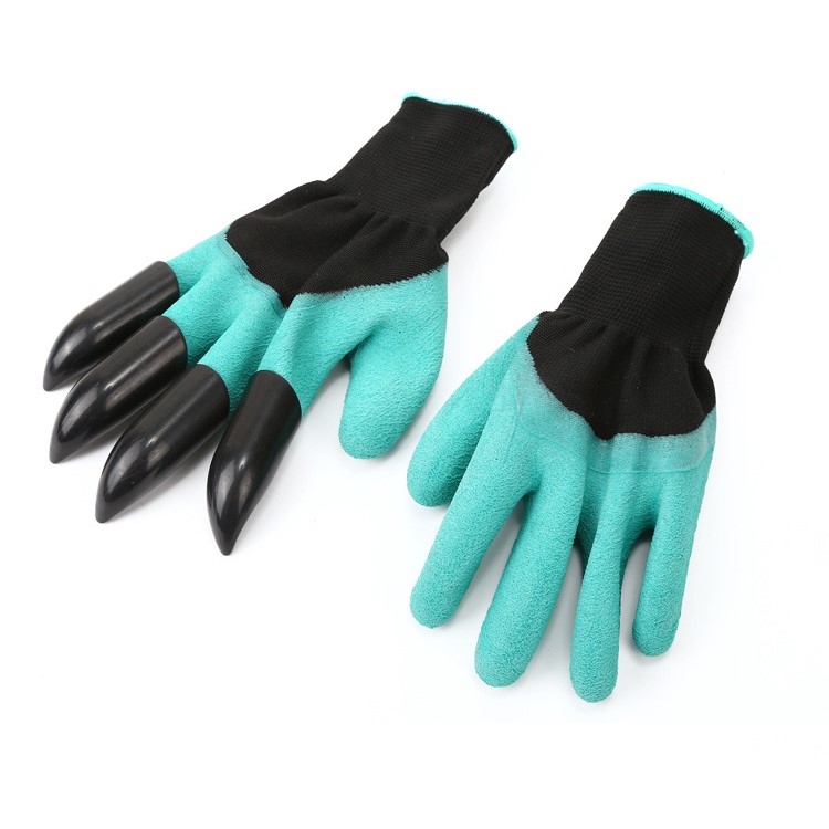 1 Paire De Gants De Travail Résistants Aux Perforations De Jardin Avec 4 Griffes ABS Pour Creuser Le Compostage De Plantation Etc.-1