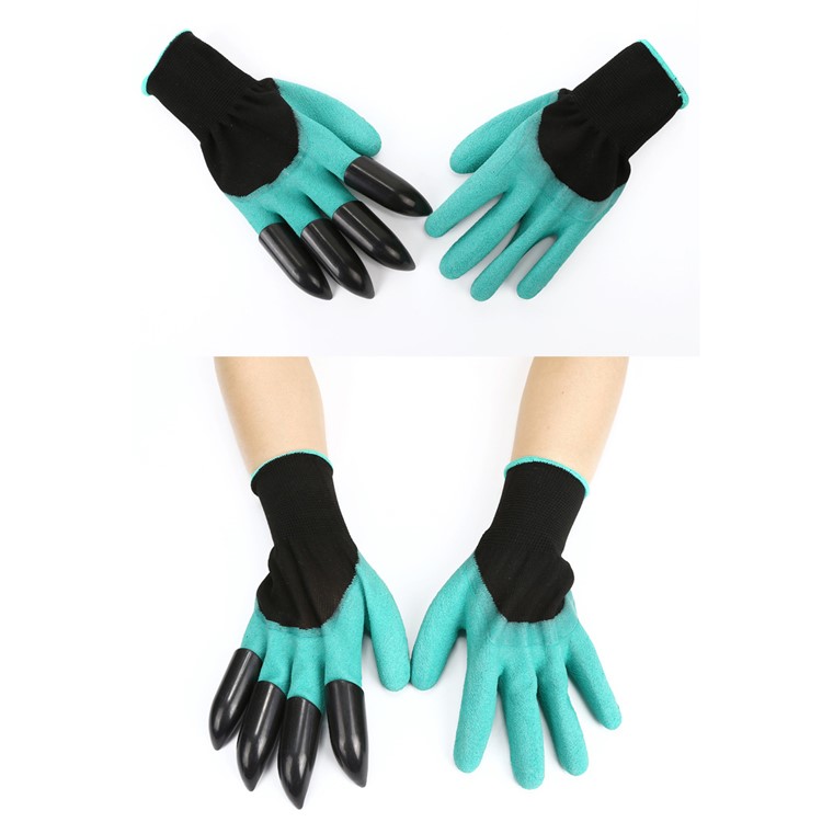 1 Paire De Gants De Travail Résistants Aux Perforations De Jardin Avec 4 Griffes ABS Pour Creuser Le Compostage De Plantation Etc.-9