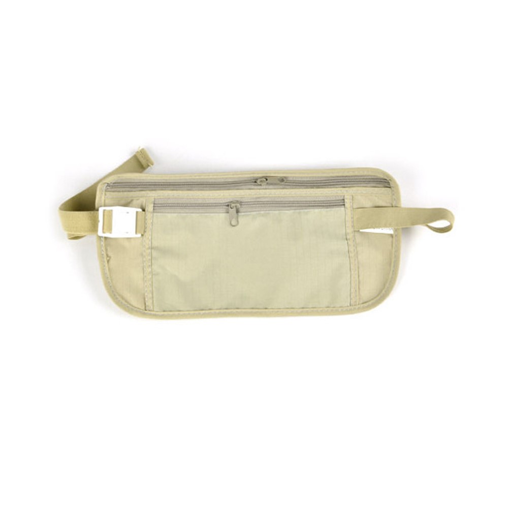 AOTU AT8853 Invisible Wallet Outdoors Sports Running Waist Bag with Zipper - Khaki-2
