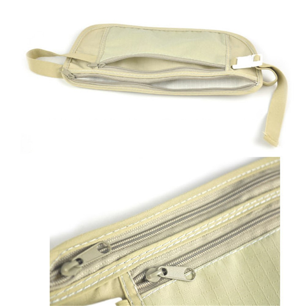 AOTU AT8853 Invisible Wallet Outdoors Sports Running Waist Bag with Zipper - Khaki-5