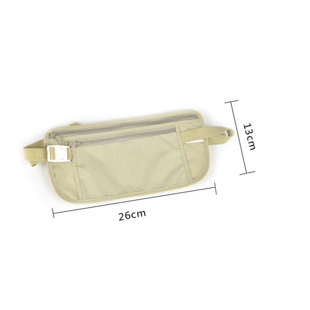 AOTU AT8853 Invisible Wallet Outdoors Sports Running Waist Bag with Zipper - Khaki-9