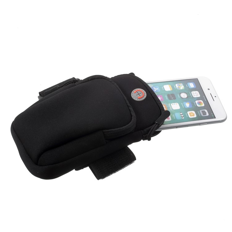 Bracelete Desportivo De Moda Bolsa De Braço De Smartphone Universal Com Fone De Ouvido Para Iphone 8 Plus / 7 Plus Etc. - Preto-3
