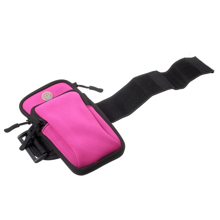 Breathable Sports Armband Dual Pockets Arm Pouch Case for iPhone 8 Plus/7 Plus etc. - Rose-4