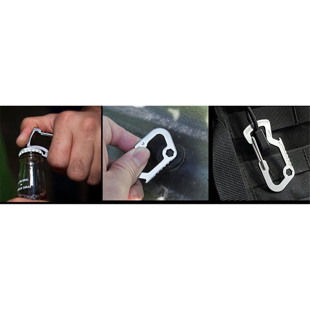 AOTU D Shaped Stainless Steel Multi-functional Opener for Outdoor Activities-6