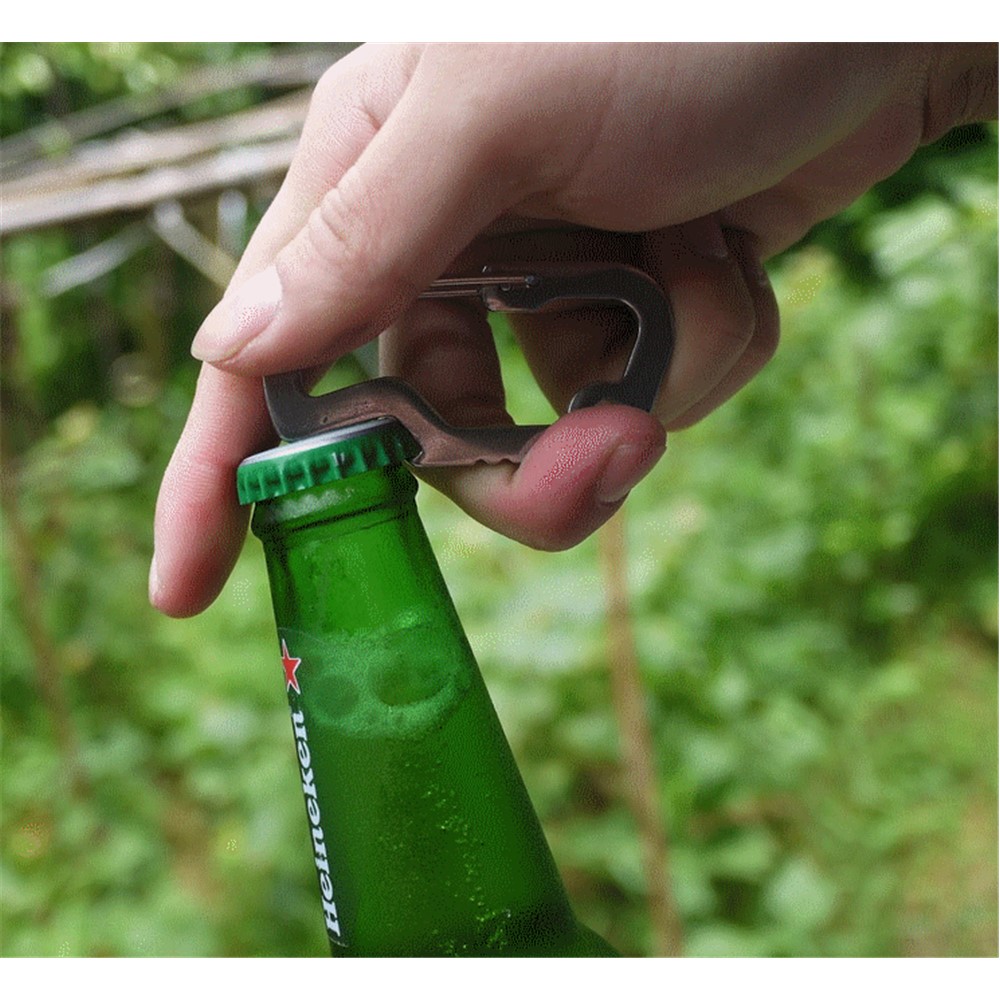 AOTU D Shaped Stainless Steel Multi-functional Opener for Outdoor Activities-8