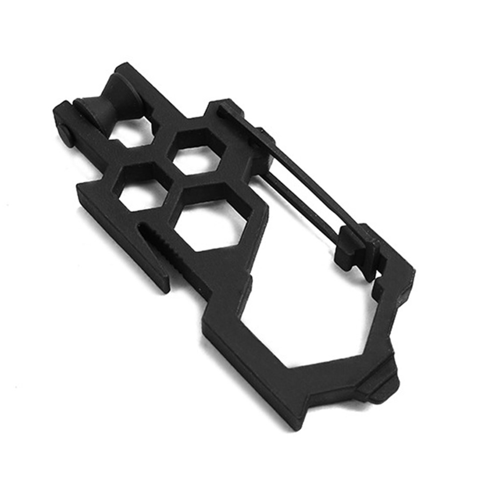 AOTU Stainless Steel Multi-tool Carabiner Clip Pulley System Multifunction Survival Tool for Camping Hiking - Black-1