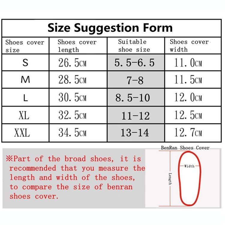 Fashion Waterproof Guard Slip-resistant Women Men Shoe Covers - Black / Size: M-10