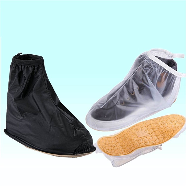 Fashion Waterproof Guard Slip-resistant Women Men Shoe Covers - Black / Size: M-9