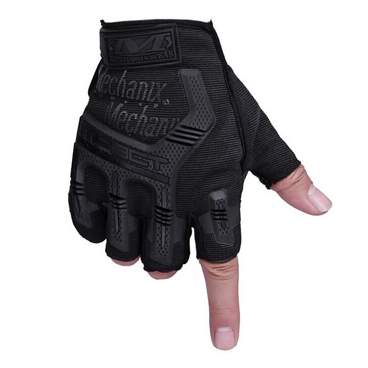 CTSMART Pair of Anti-slip Cycling Mountain Climbing Half-finger Sports Gloves - Black-2