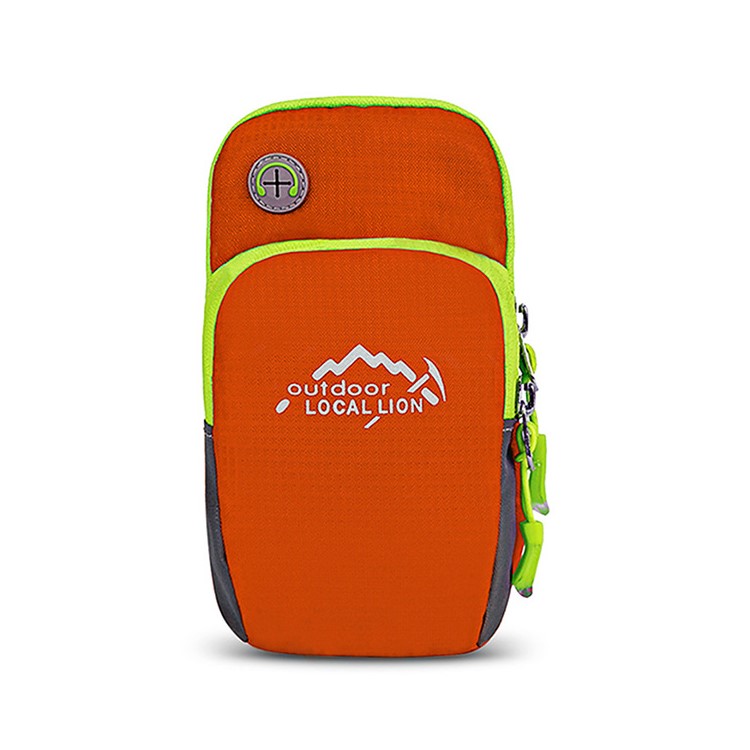LOCAL LION Polyester Zipper Armband Case for iPhone X/Samsung S8 Etc. Size: 17x10x2cm - Orange-1
