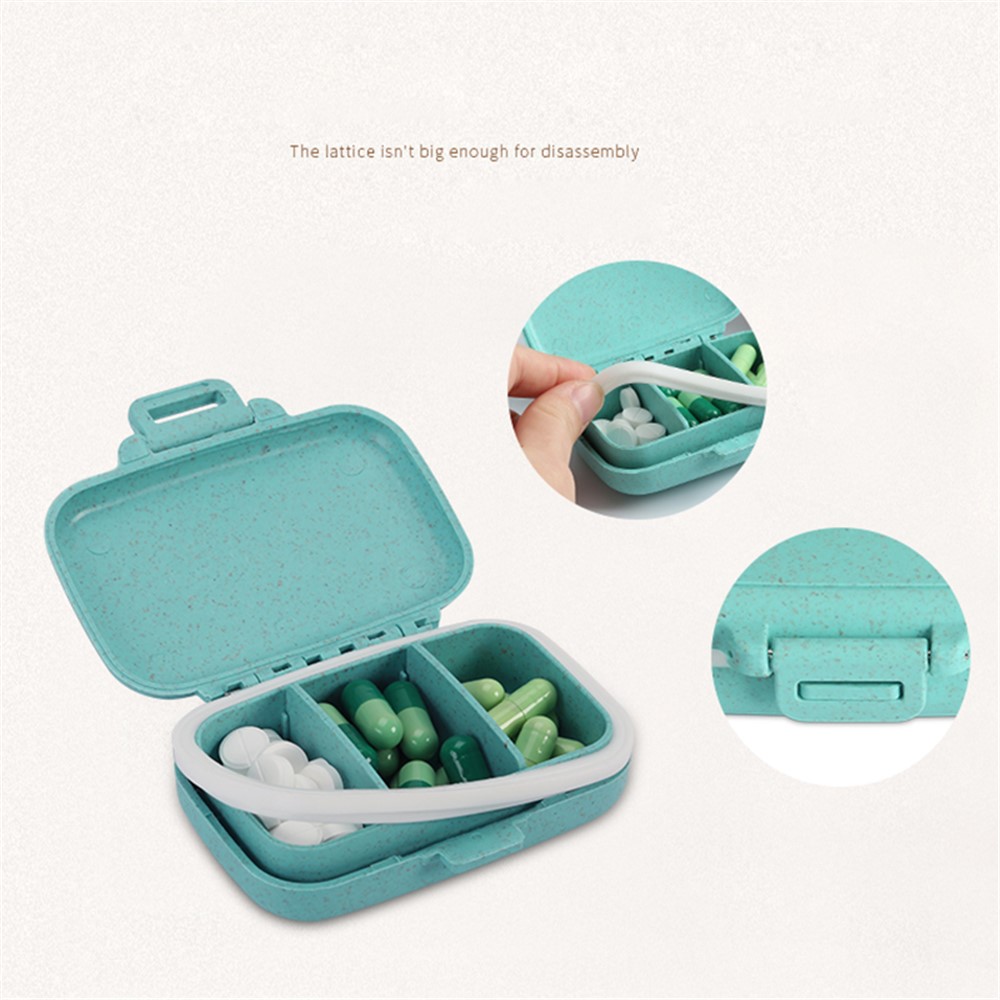 BUBM Mini Portable Pill Box Medicine Storage Organizer - Blue-6