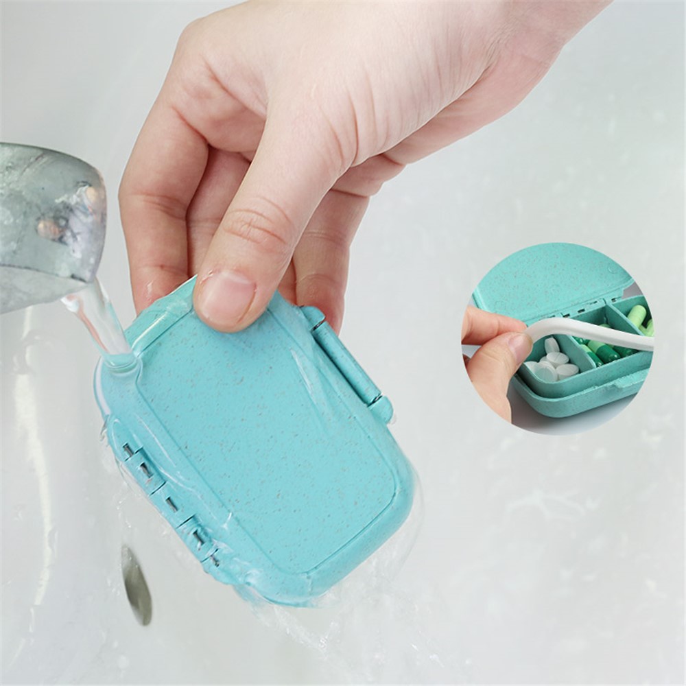BUBM Mini Portable Pill Box Medicine Storage Organizer - Blue-7