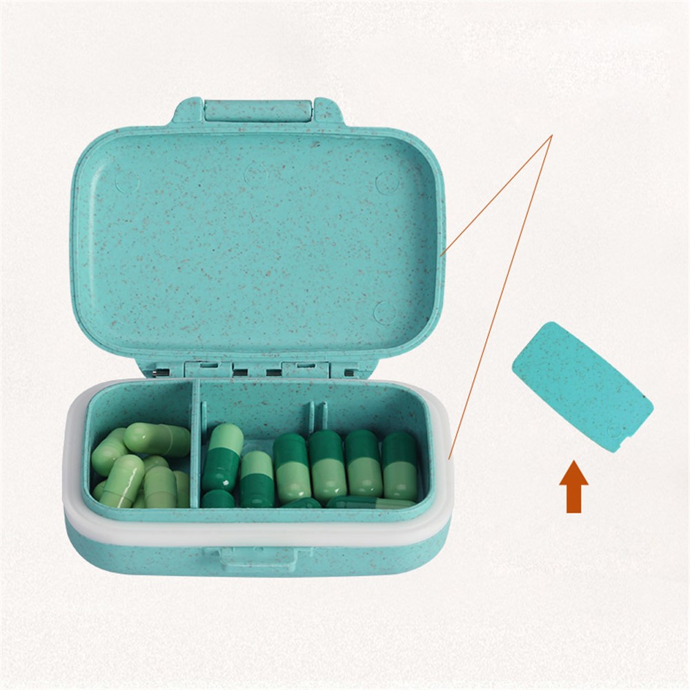 BUBM Mini Portable Pill Box Medicine Storage Organizer - Blue-8